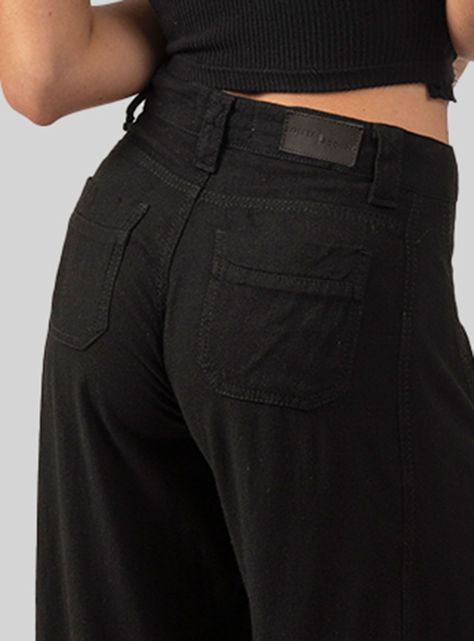 Pantalón Anna Ta L Tiro Alto Negro-2