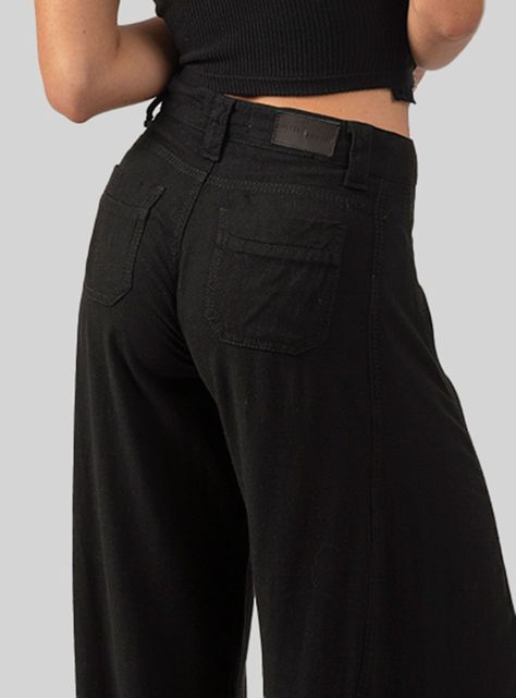 Pantalón Anna Ta L Tiro Alto Negro-1