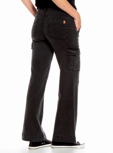 Jeans Cargo Wide Leg Tiro Medio-1