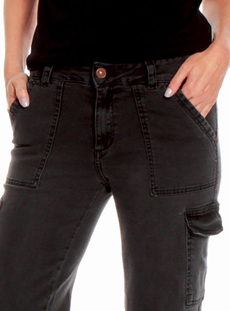 Jeans Cargo Wide Leg Tiro Medio-2