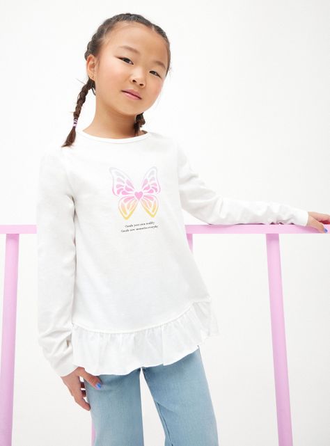 Polera Estampado Frontal Vuelitos Niña-0