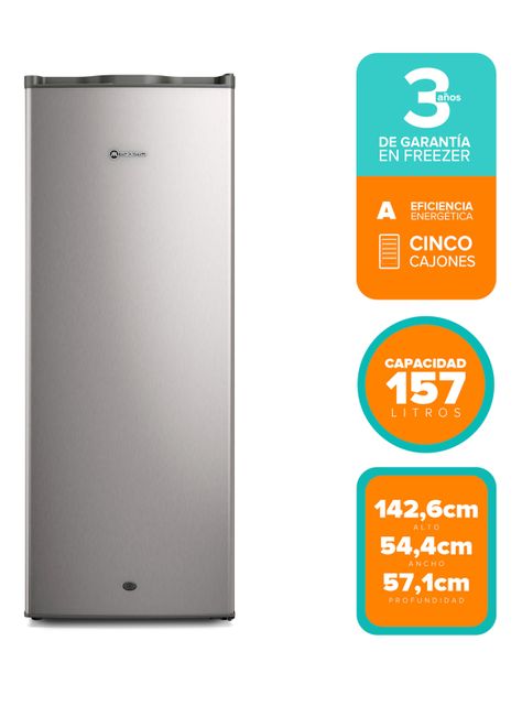 Freezer Vertical Frío Directo 157 Litros M265V Inox-2
