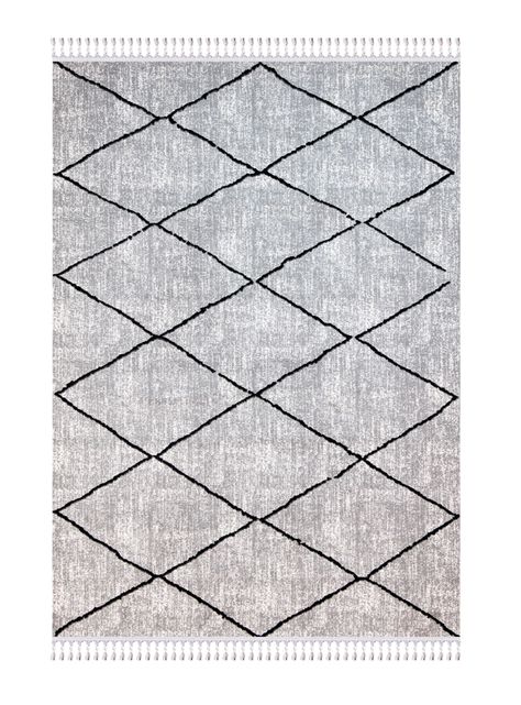 Alfombra 160 x 230 cm Noruega Étnico Gris-0
