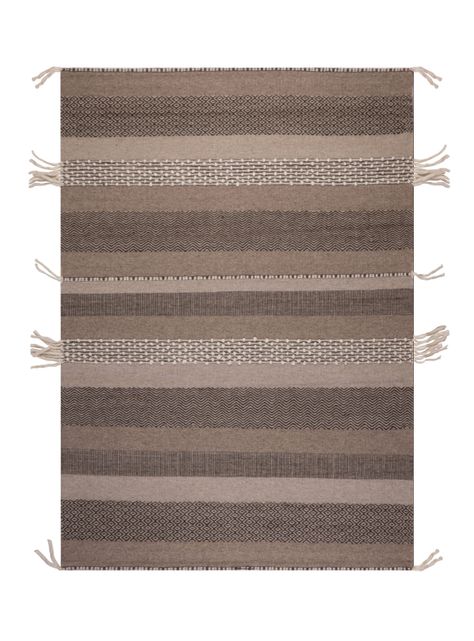 Alfombra 190 x 290 cm Wool Tribal Rayas Café-0