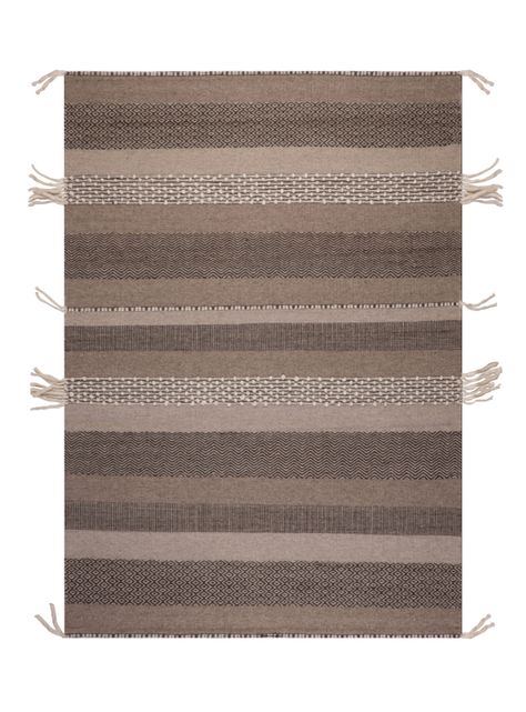 Alfombra 240 x 340 cm Wool Tribal Rayas Café-0