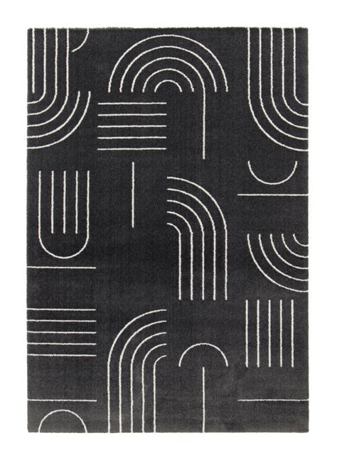 Alfombra 160x230 cm Nevada Formas Negro-0