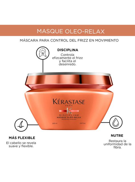 Máscara Anti-Frizz Cabello Voluminoso E Indisciplinado Masque Oléo-Relax Discipline 200ml-3
