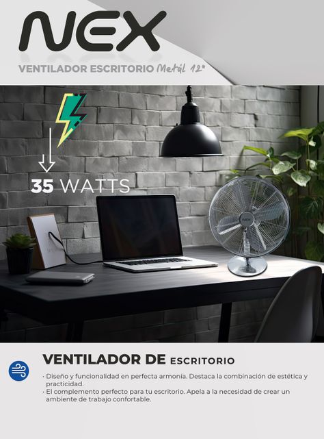 Ventilador de Sobremesa 3 Velocidades 12" DCP1220I-5