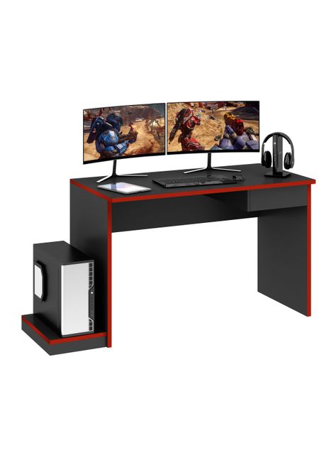 Mesa Gamer MC02 Grafito-Rojo-0