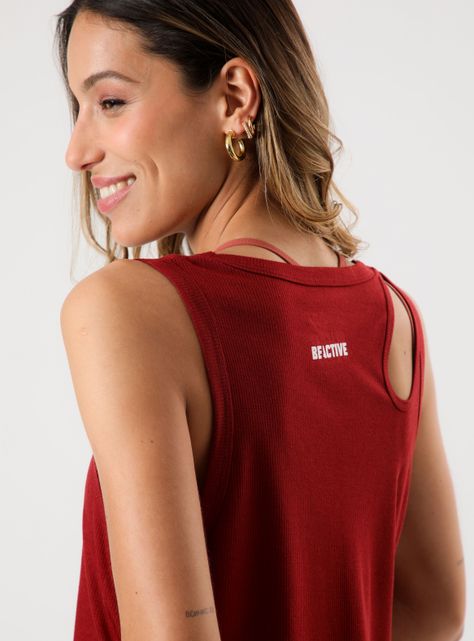 Polera Lisa Rib Sin Manga Cut Out-2