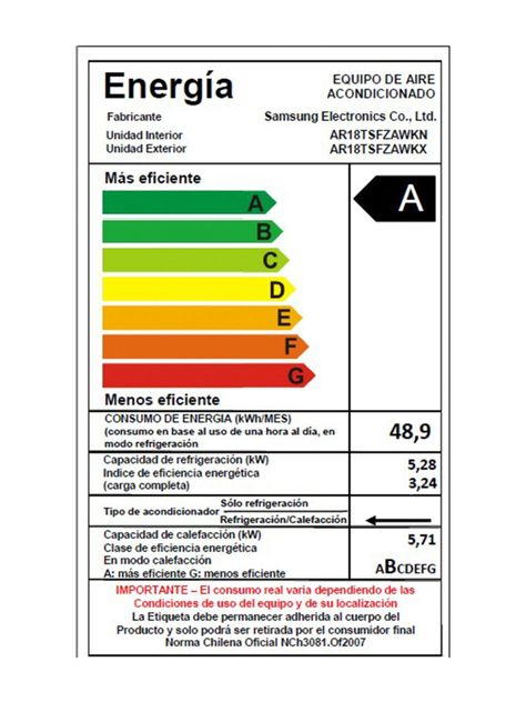 Aire Acondicionado Split Inverter 18000 BTU Frío-Calor Wifi-6