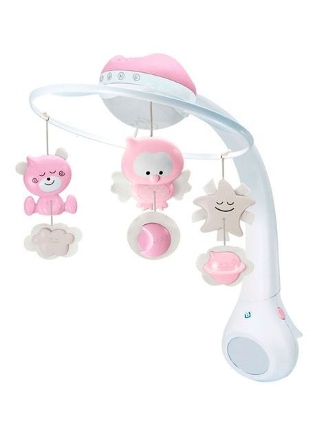 Movil Bebe Proyector Musical 3 en 1 Rosado Infantino-0