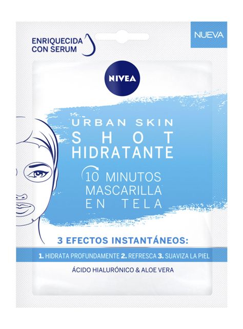 Mascarilla Nivea en Tela Urban Skin Shot Hidratante 10 Minutos-0