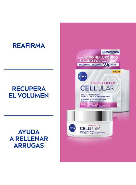 Crema Nivea Facial Hyaluron Cellular Filler Elasticidad & Anti-Gravedad Día 50 ml-1