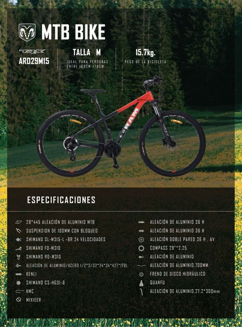 Bicicleta MTB TrxHyd Talla M Rojo Aro 29"-5