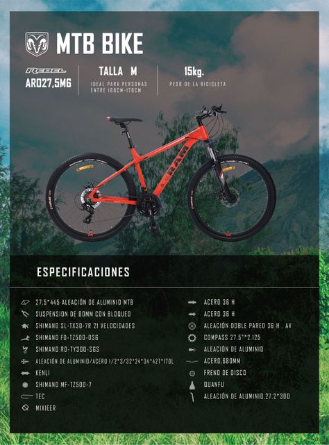 Bicicleta MTB Rebel Rojo Talla M Aro 27.5"-5
