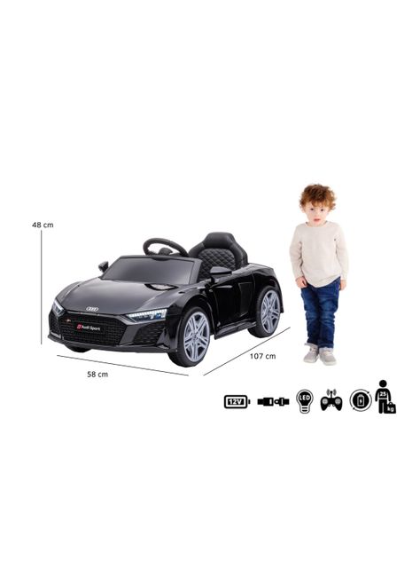 Auto Negro R8 Spyder Batería 12V Licencia Audi-4