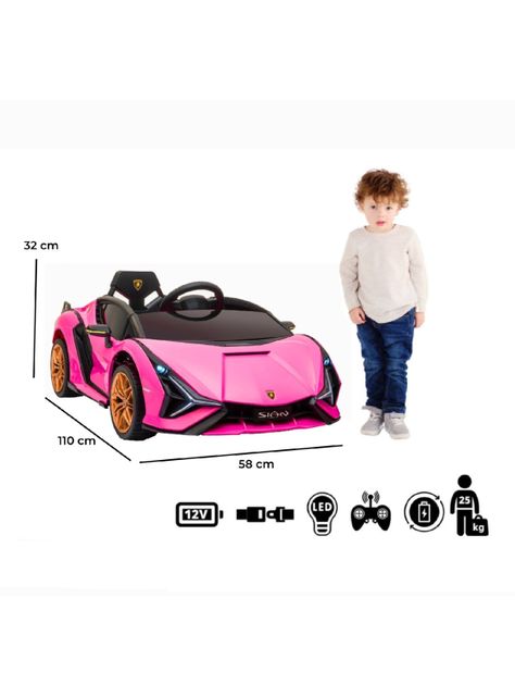 Auto a Batería Lamborghini Rosado-4
