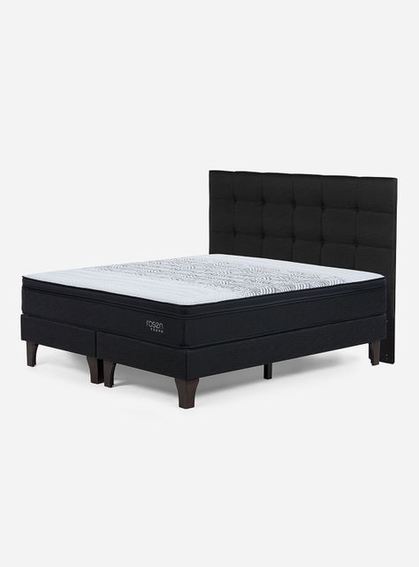 Cama Europea Tempo King + Respaldo Issey Grafito-0