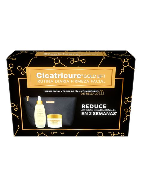 Set Cicatricure Gold Lift Crema Dia + Serum 27 ml + Cosmetiquero-0