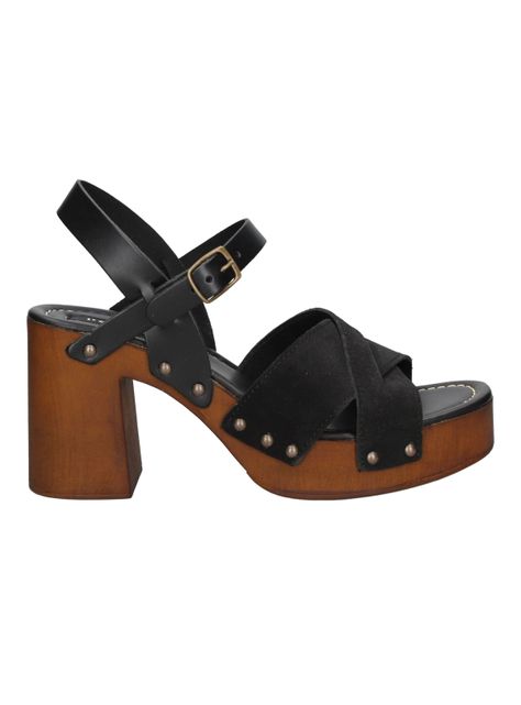 Sandalia Cuero Taco Alto Mujer-0