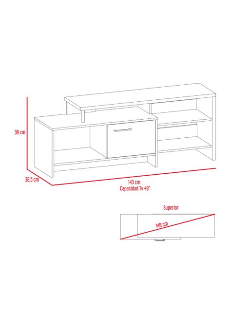 Mesa para TV Bengala 49" TuHome-1