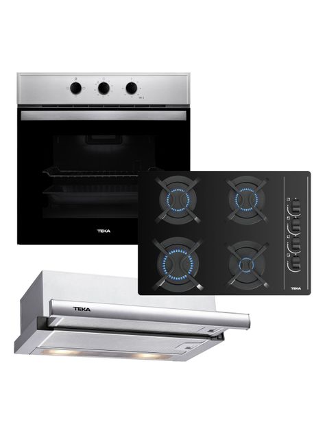 Kit Empotrable Horno HBB 535 SS + Encimera a Gas GBC 64003 KBB + Campana TL 6310 Inox-0