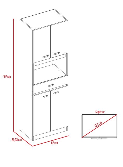 Módulo Microondas Bau 1 Cajón 4 Puertas-1