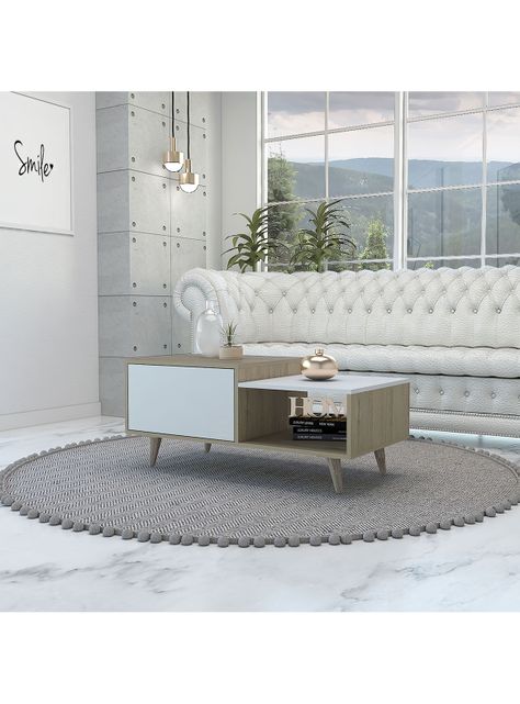 Mesa de Centro Bora (1C) Rovere + Blanco M-0