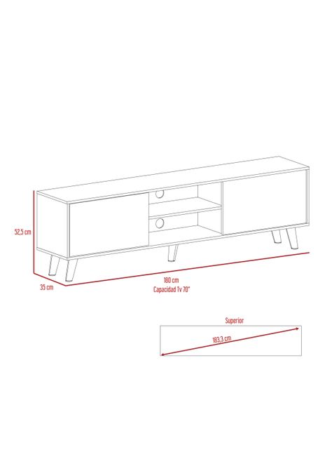 Rack TV 80" Cincinatti Z-180 2P Coñac-1