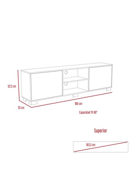 Rack Classic Color TV 80" Z-180 Caramelo-Wengue-1