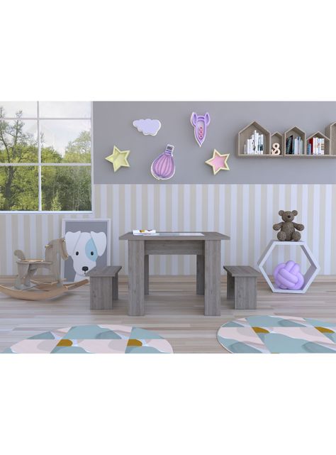 Mesa PC Study and Play Activity Table (1C) Ceniza-3