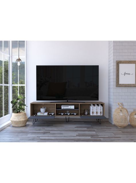 Rack Vassel Tv 80" Z-180 Miel-Plomo-3
