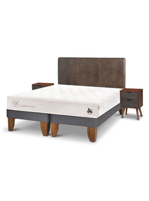 Cama Europea Cocopedic 2 Plazas Base Dividida + Set Muebles Baker-0
