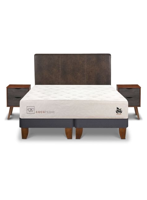 Cama Europea Cocopedic 2 Plazas Base Dividida + Set Muebles Baker-2