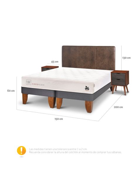 Cama Europea Cocopedic 2 Plazas Base Dividida + Set Muebles Baker-1