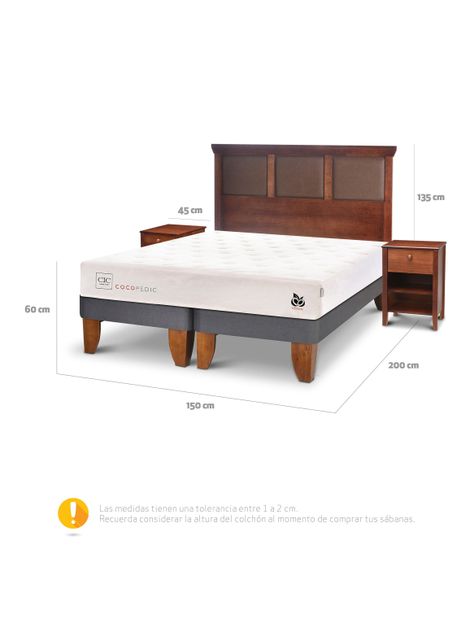 Cama Europea Cocopedic 2 Plazas Base Dividida + Set Muebles New Torino-1