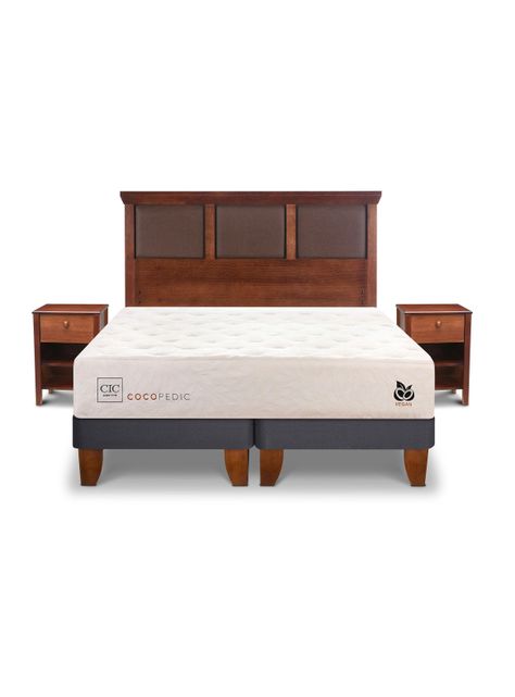 Cama Europea Cocopedic 2 Plazas Base Dividida + Set Muebles New Torino-2