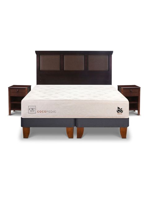 Cama Europea Cocopedic King + Set Muebles New Torino Chocolate-2