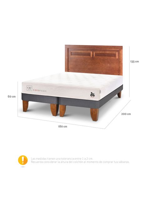 Cama Europea Cocopedic King + Respaldo Milán-1