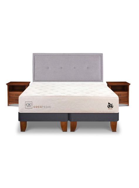 Cama Europea Cocopedic 2 Plazas Base Dividida + Set Muebles Ganges-2