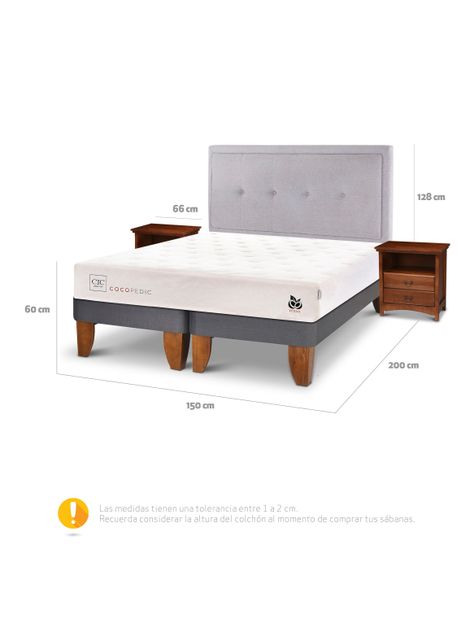 Cama Europea Cocopedic 2 Plazas Base Dividida + Set Muebles Ganges-1