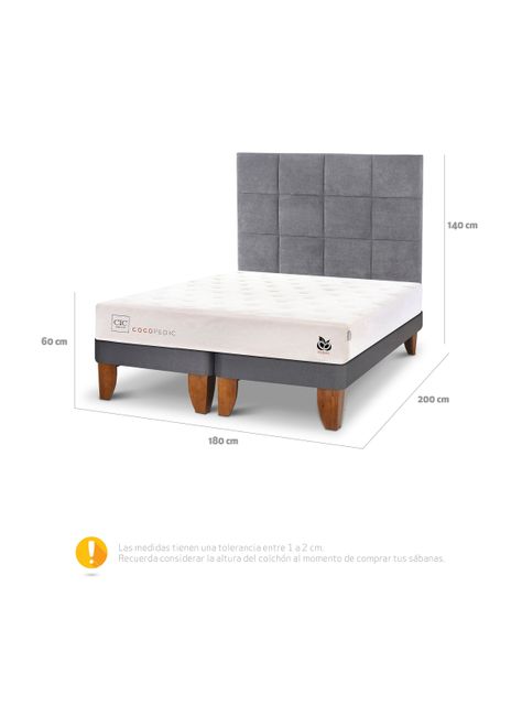 Cama Europea Cocopedic King + Respaldo Tamesis-1