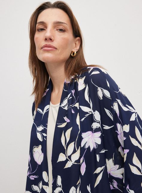 Blusa Capa Estampada con Top Interior-2