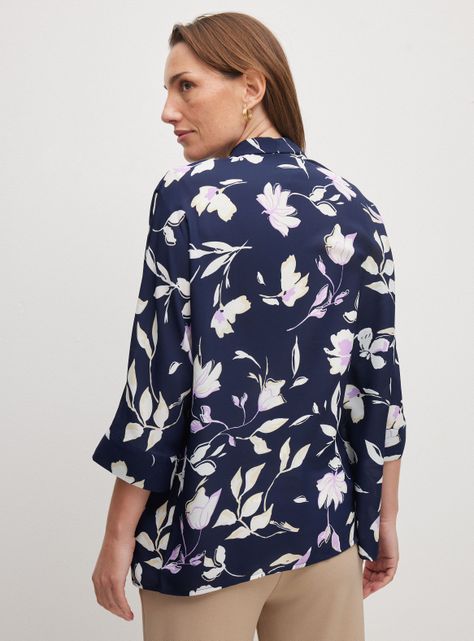 Blusa Capa Estampada con Top Interior-1