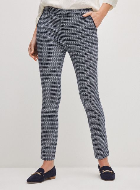 Pantalón Tipo Calza de Jacquard Elasticado-0