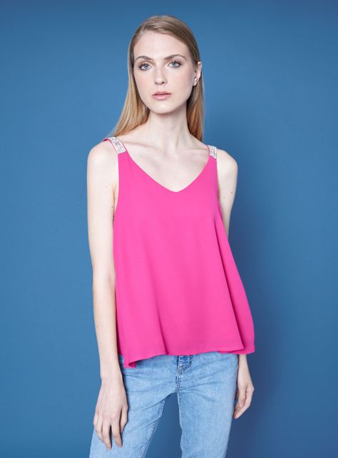 Blusa Detalle Brillos en Pabilos-0