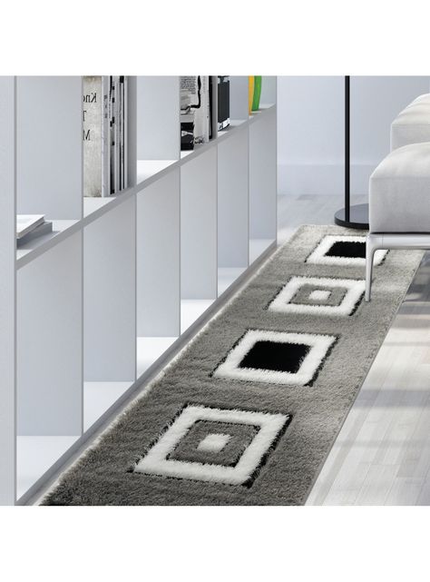 Alfombra Pasillo Gris 60 x 210 cm Geométrico-2