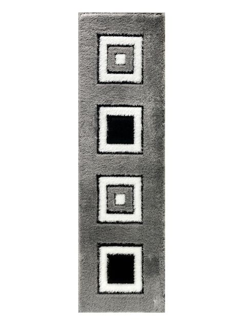 Alfombra Pasillo Gris 60 x 210 cm Geométrico-0