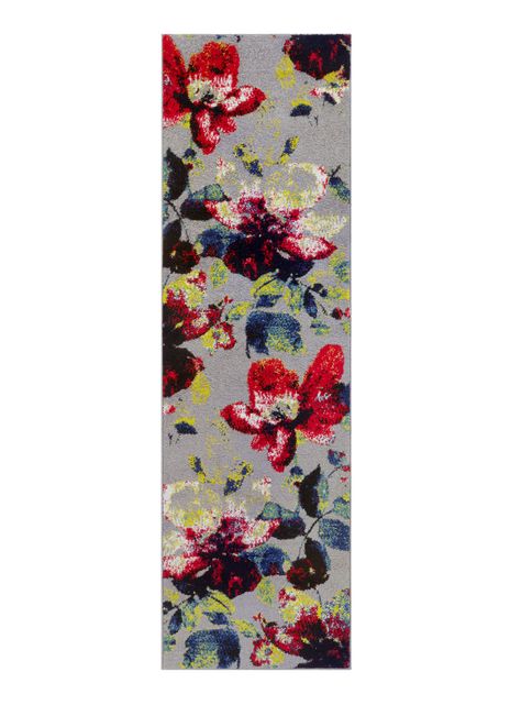 Alfombra Pasillo Florida Gris 70 x 230 cm Flores-0